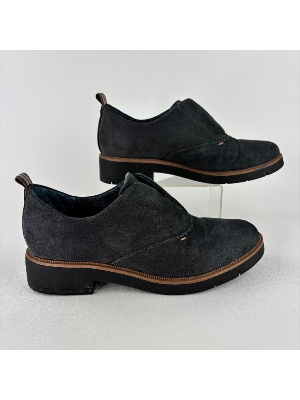 Dr Scholls Women's Shoes 7.5M Grey Slip-On Be Free Energy Tech Glisten